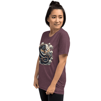 Kurzärmeliges Tri Blend T-Shirt "Drache" - Artexio