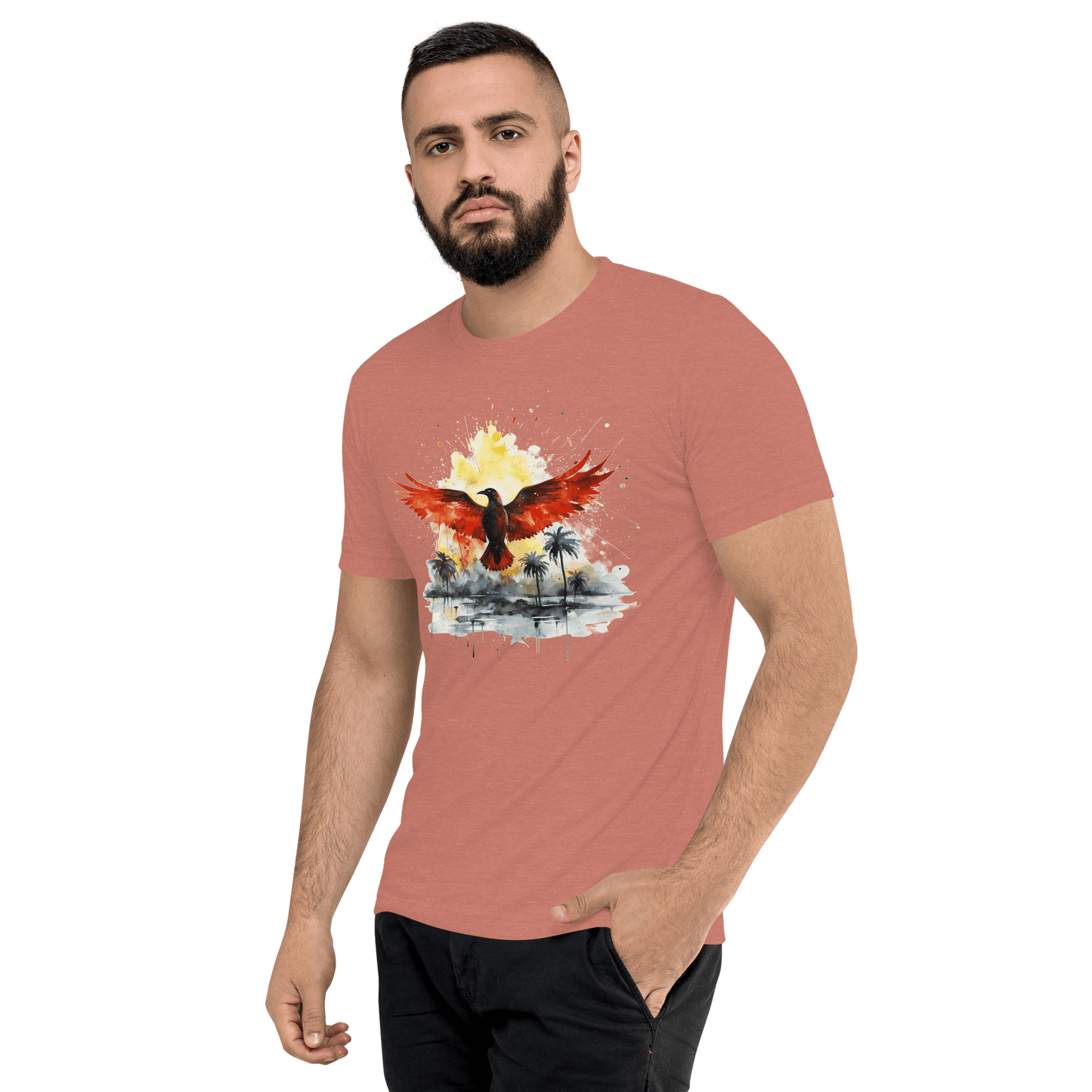 Kurzärmeliges Tri Blend T-Shirt "Firebird" - Artexio