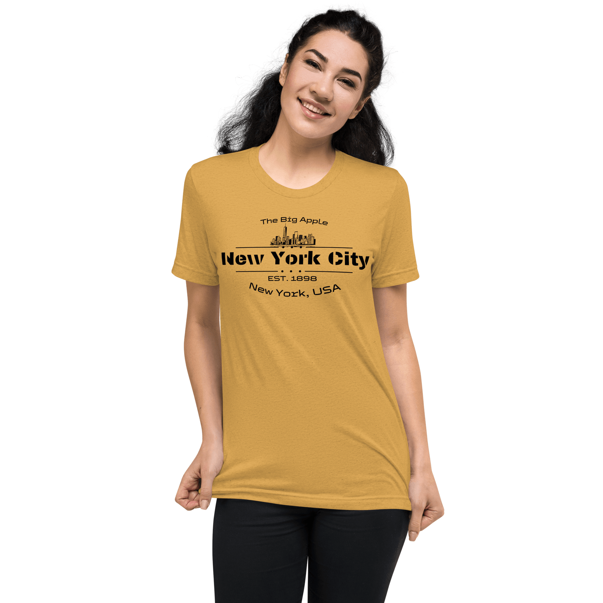 Kurzärmeliges Tri Blend T-Shirt "New York City" - Artexio