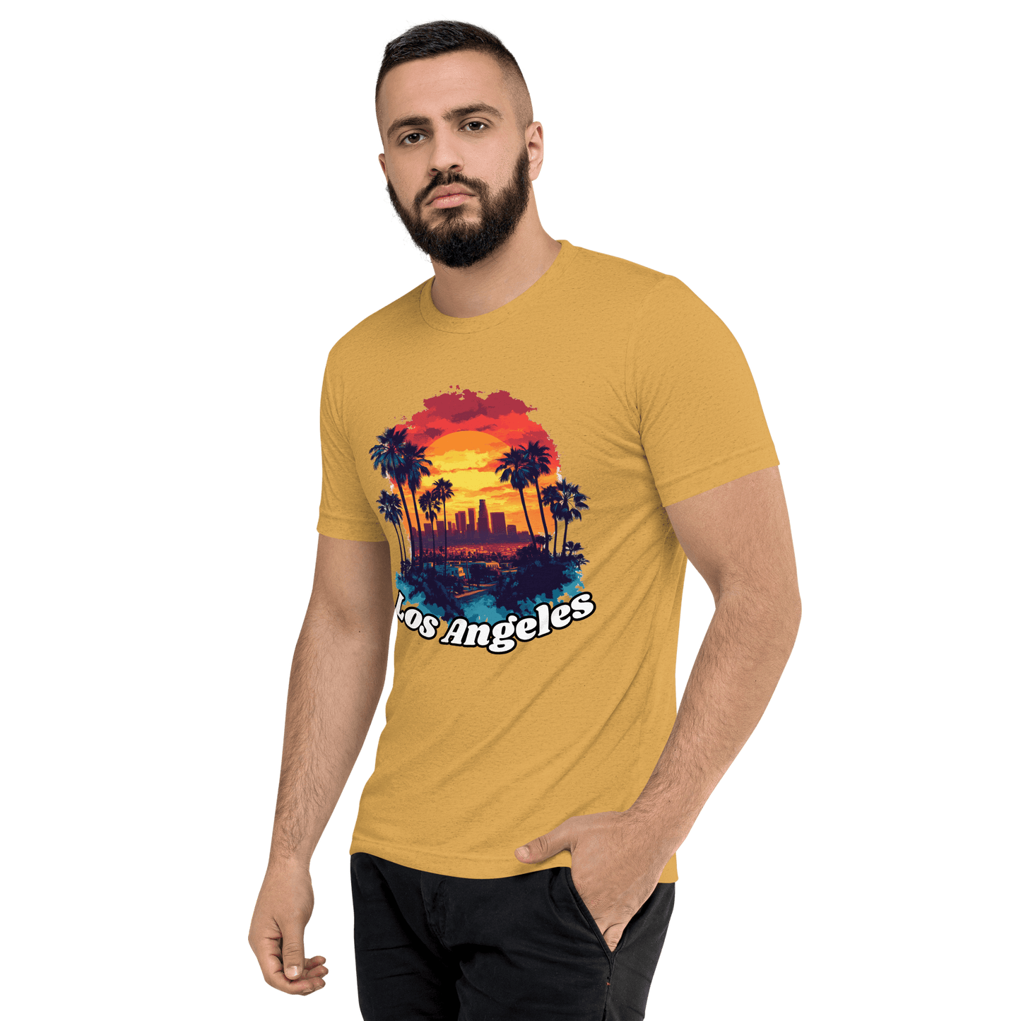 Kurzärmeliges Tri-Blend T-Shirt "Los Angeles" - Artexio