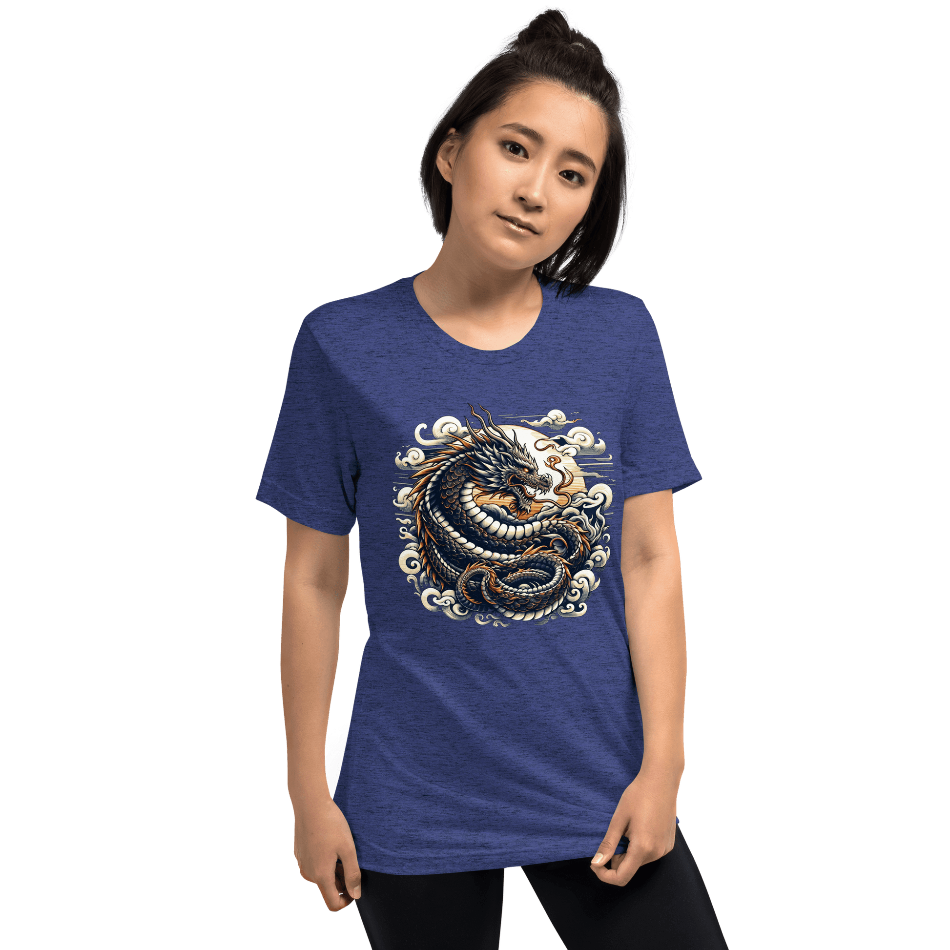 Kurzärmeliges Tri Blend T-Shirt "Drache" - Artexio