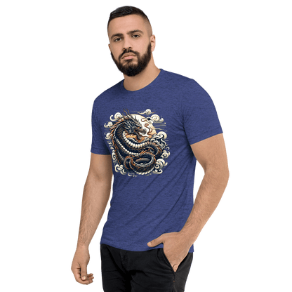 Kurzärmeliges Tri Blend T-Shirt "Drache" - Artexio