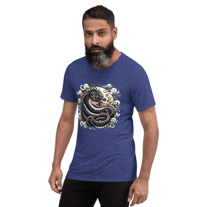 Kurzärmeliges Tri Blend T-Shirt "Drache" - Artexio