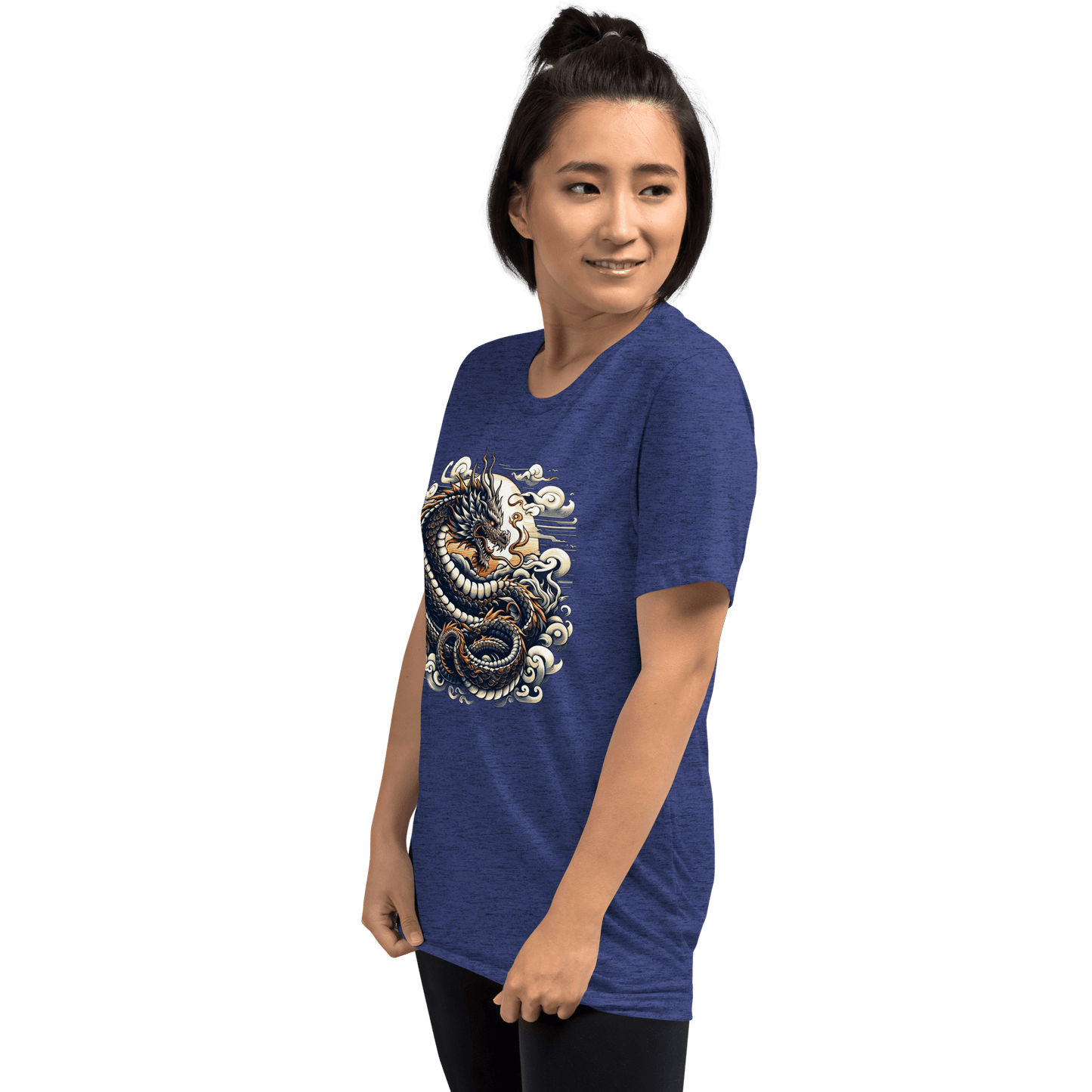 Kurzärmeliges Tri Blend T-Shirt "Drache" - Artexio