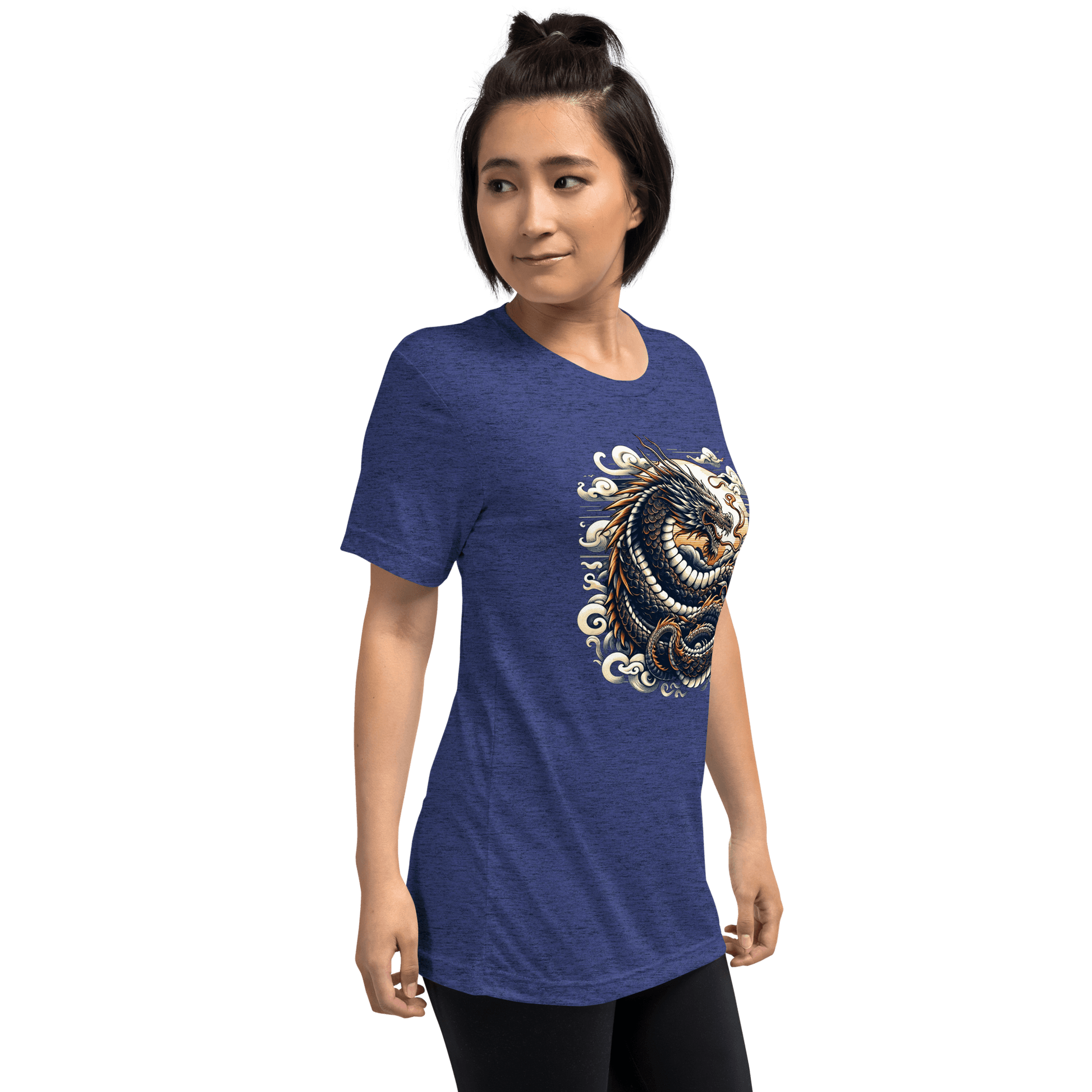 Kurzärmeliges Tri Blend T-Shirt "Drache" - Artexio