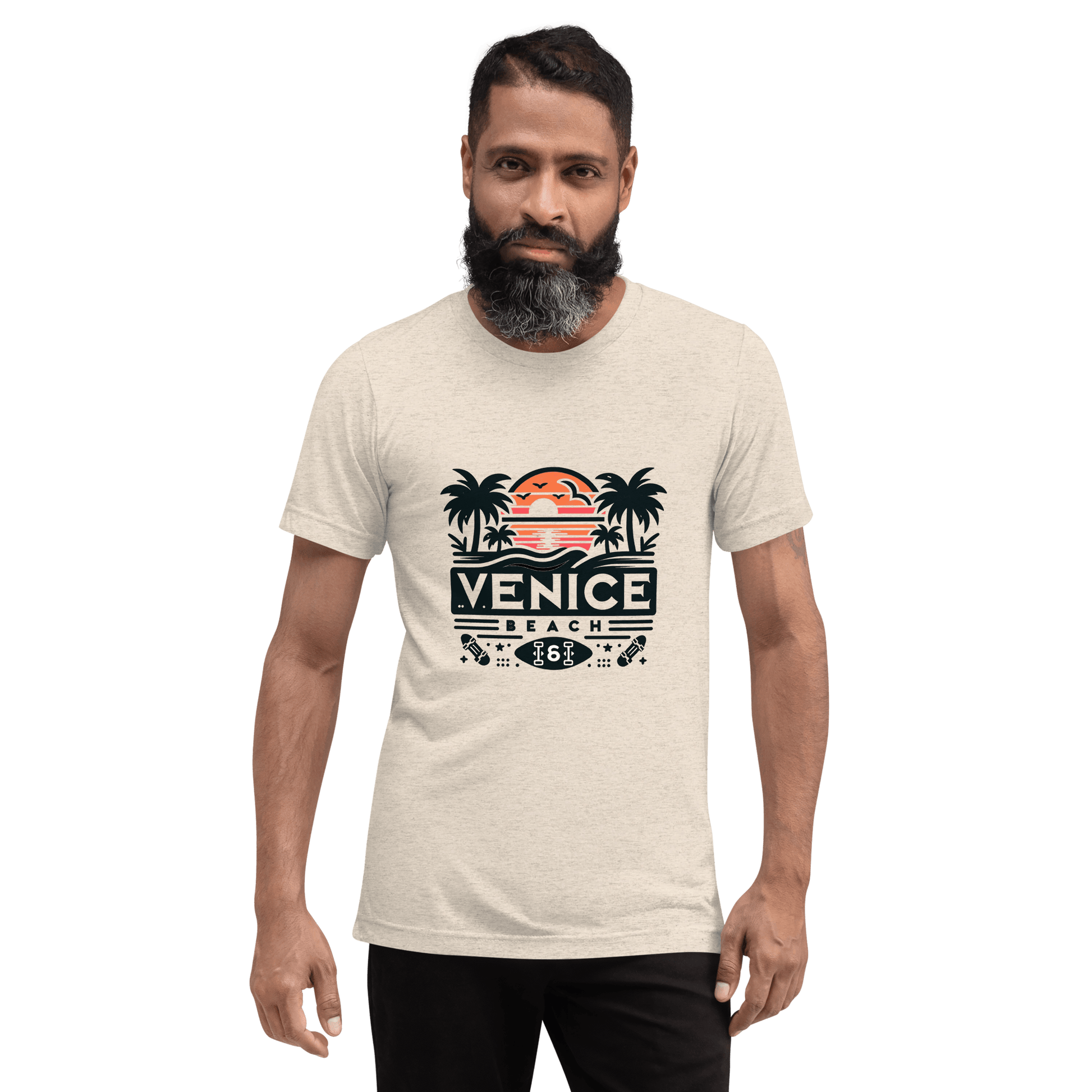 Kurzärmeliges Tri Blend T-Shirt "Venice Beach" - Artexio