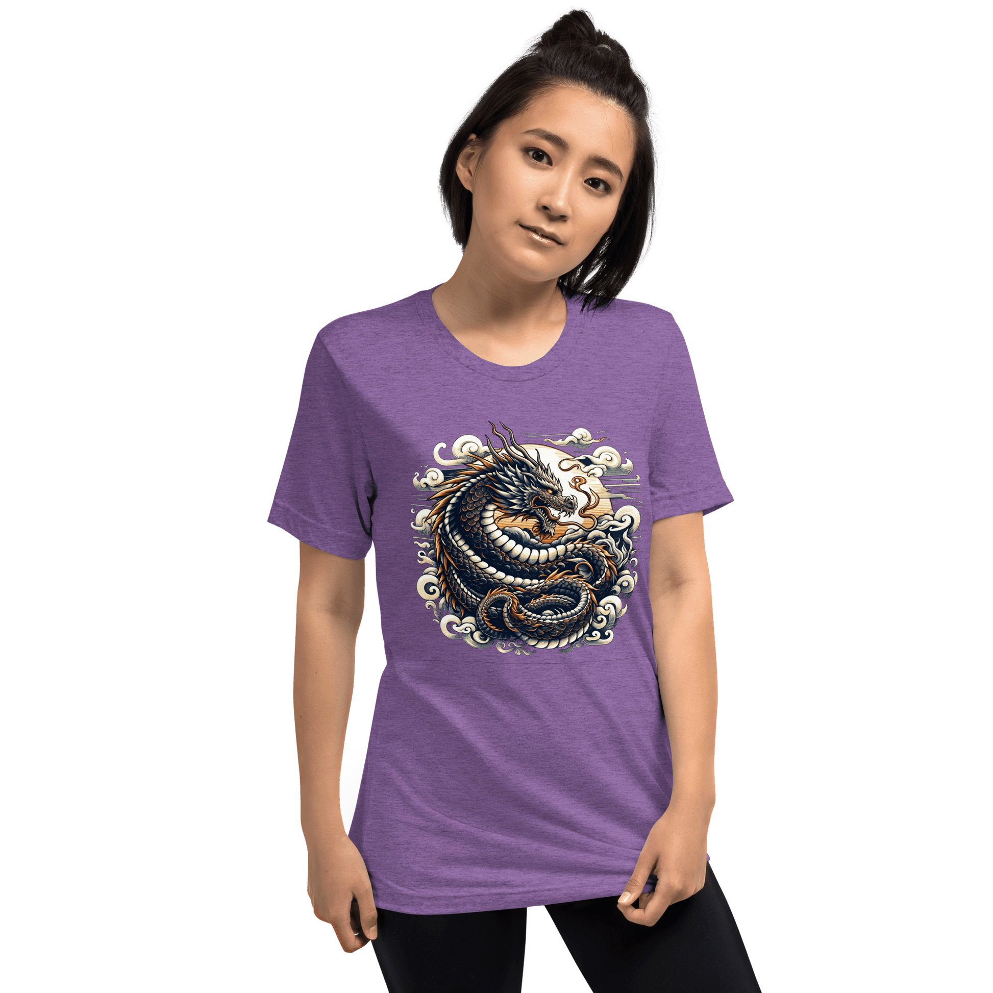 Kurzärmeliges Tri Blend T-Shirt "Drache" - Artexio