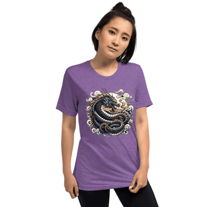 Kurzärmeliges Tri Blend T-Shirt "Drache" - Artexio