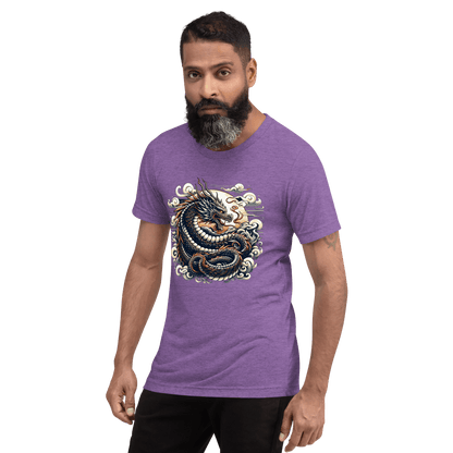 Kurzärmeliges Tri Blend T-Shirt "Drache" - Artexio