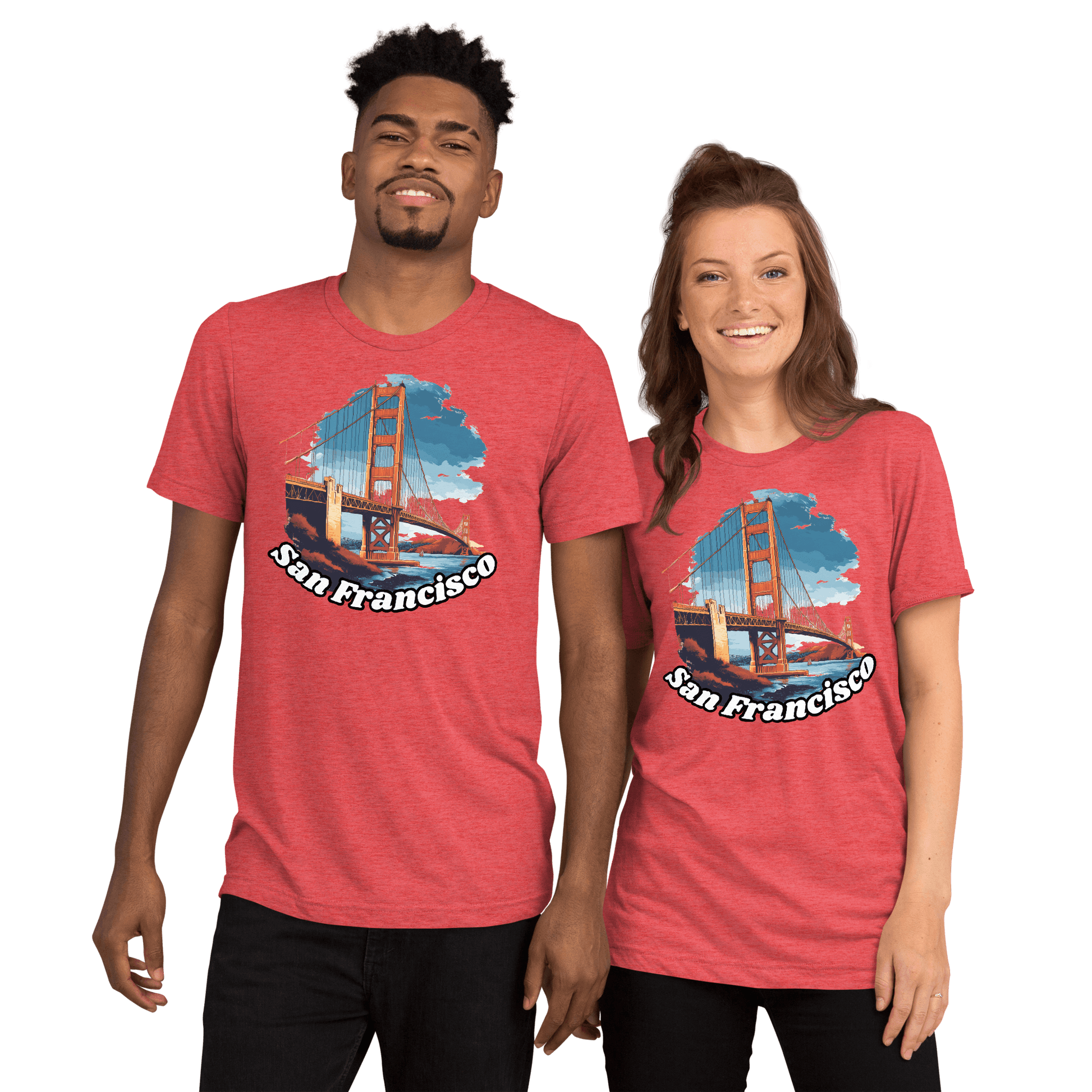 Kurzärmeliges Tri-Blend T-Shirt "San Francisco" - Artexio