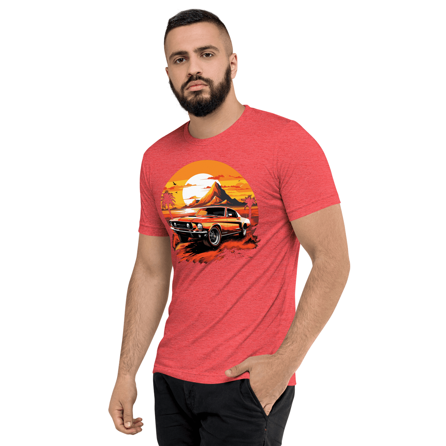 Short-sleeved tri-blend T-shirt "Ford Mustang"