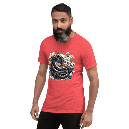 Kurzärmeliges Tri Blend T-Shirt "Drache" - Artexio