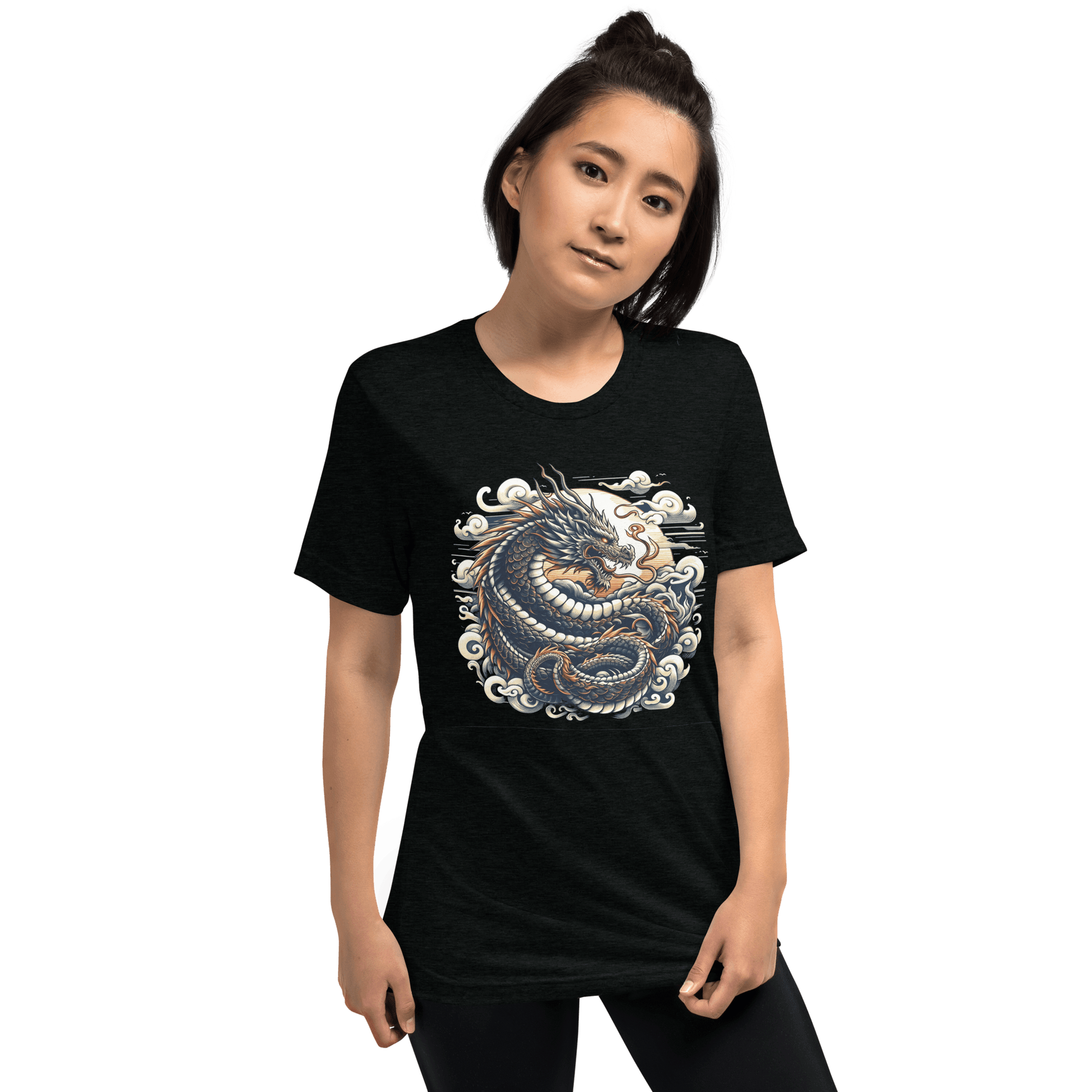 Kurzärmeliges Tri Blend T-Shirt "Drache" - Artexio