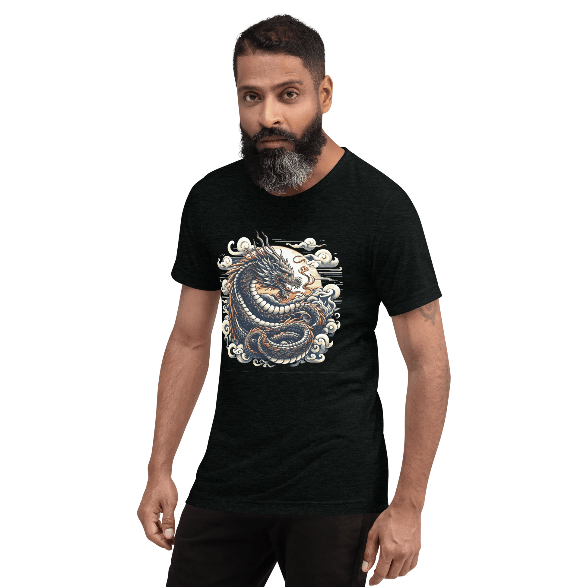 Kurzärmeliges Tri Blend T-Shirt "Drache" - Artexio