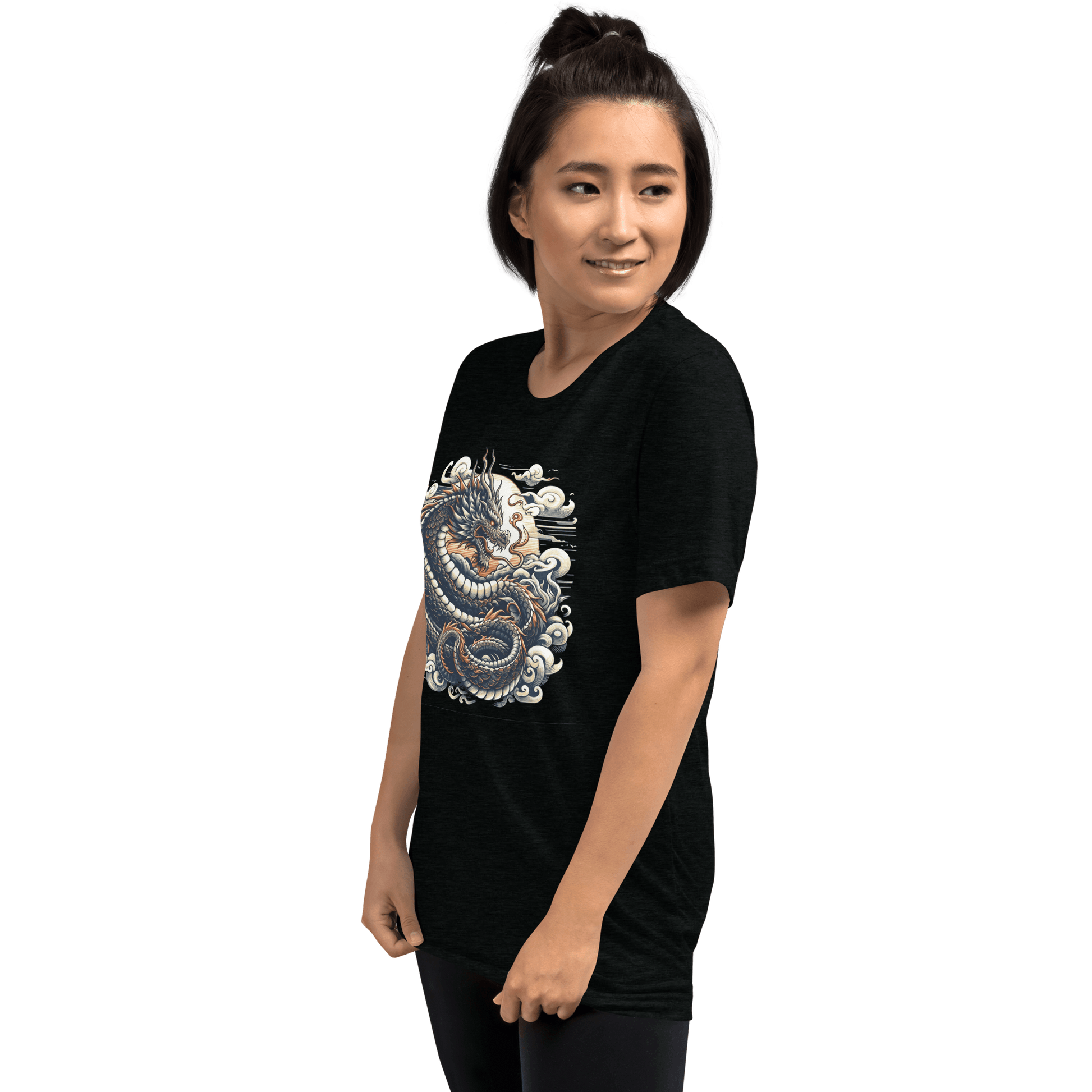 Kurzärmeliges Tri Blend T-Shirt "Drache" - Artexio