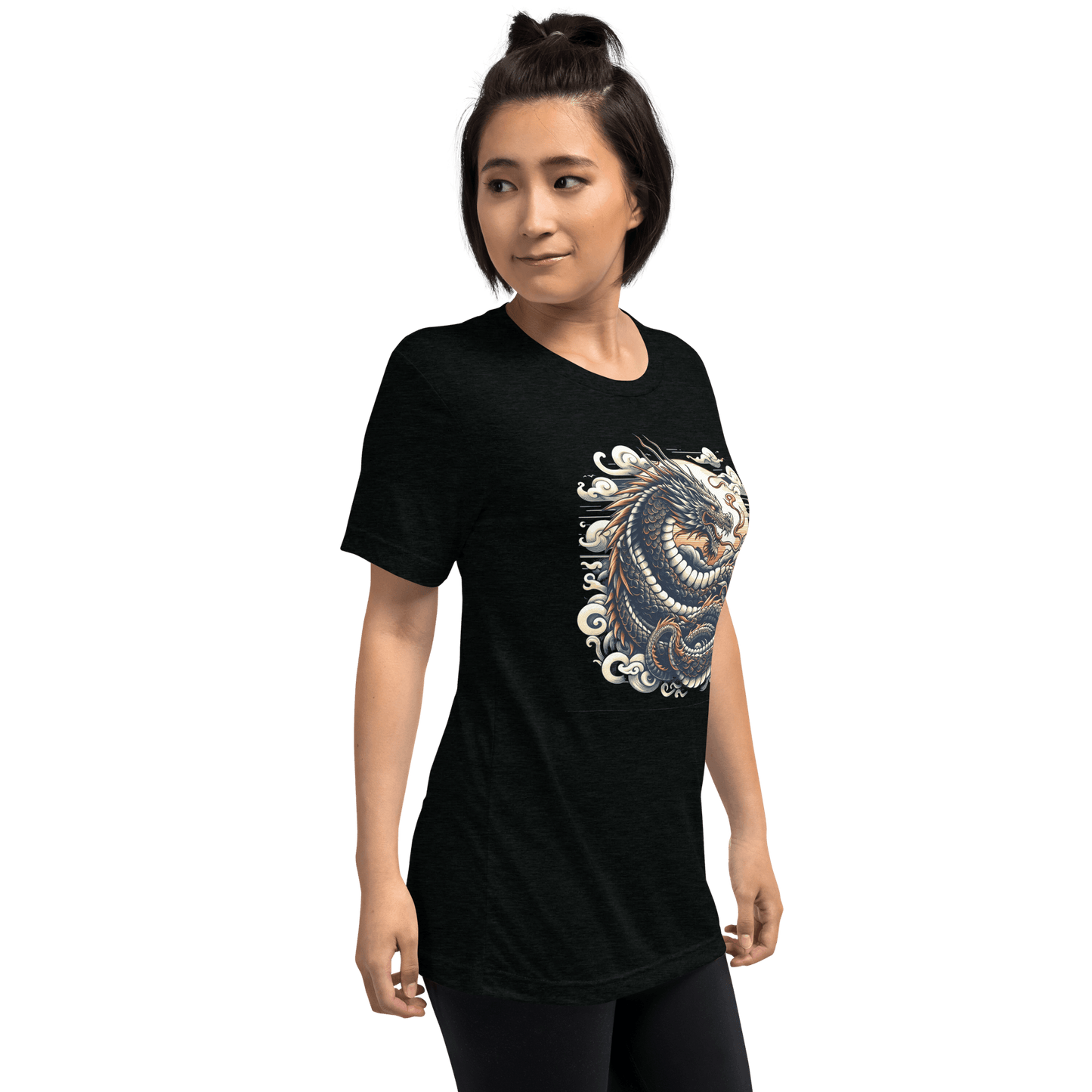 Kurzärmeliges Tri Blend T-Shirt "Drache" - Artexio