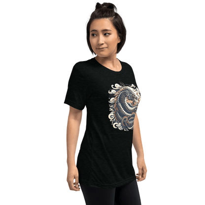 Kurzärmeliges Tri Blend T-Shirt "Drache" - Artexio