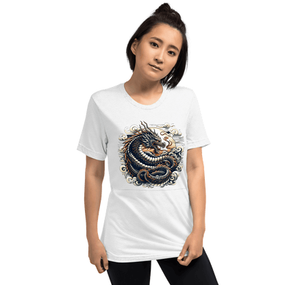 Kurzärmeliges Tri Blend T-Shirt "Drache" - Artexio