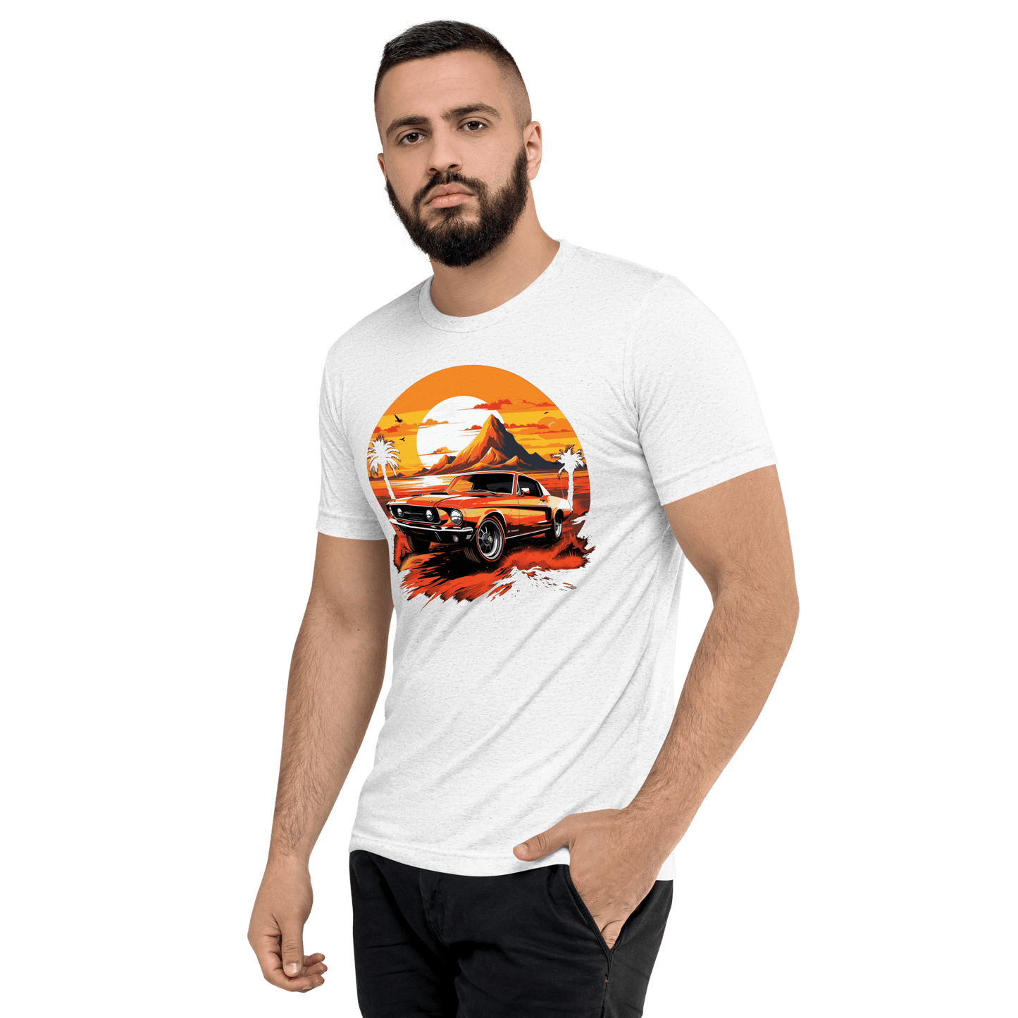 Short-sleeved tri-blend T-shirt "Ford Mustang"