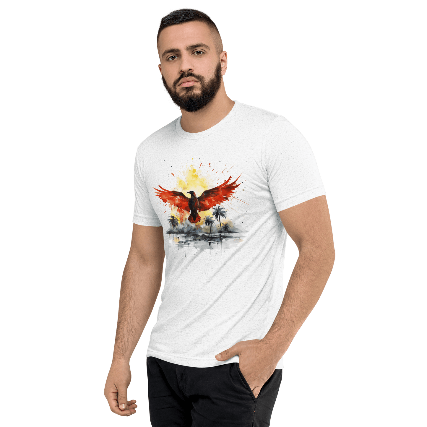 Kurzärmeliges Tri Blend T-Shirt "Firebird" - Artexio