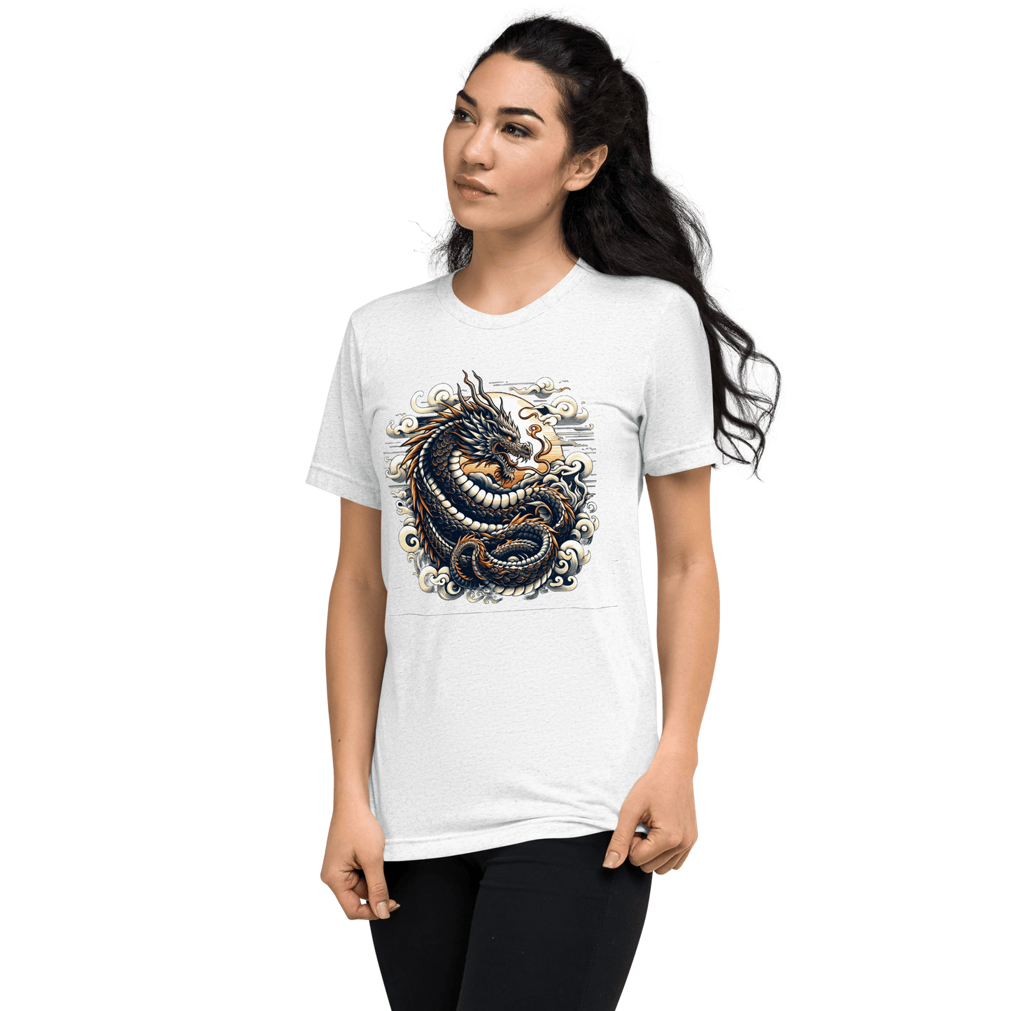 Kurzärmeliges Tri Blend T-Shirt "Drache" - Artexio