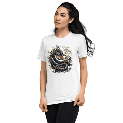 Kurzärmeliges Tri Blend T-Shirt "Drache" - Artexio