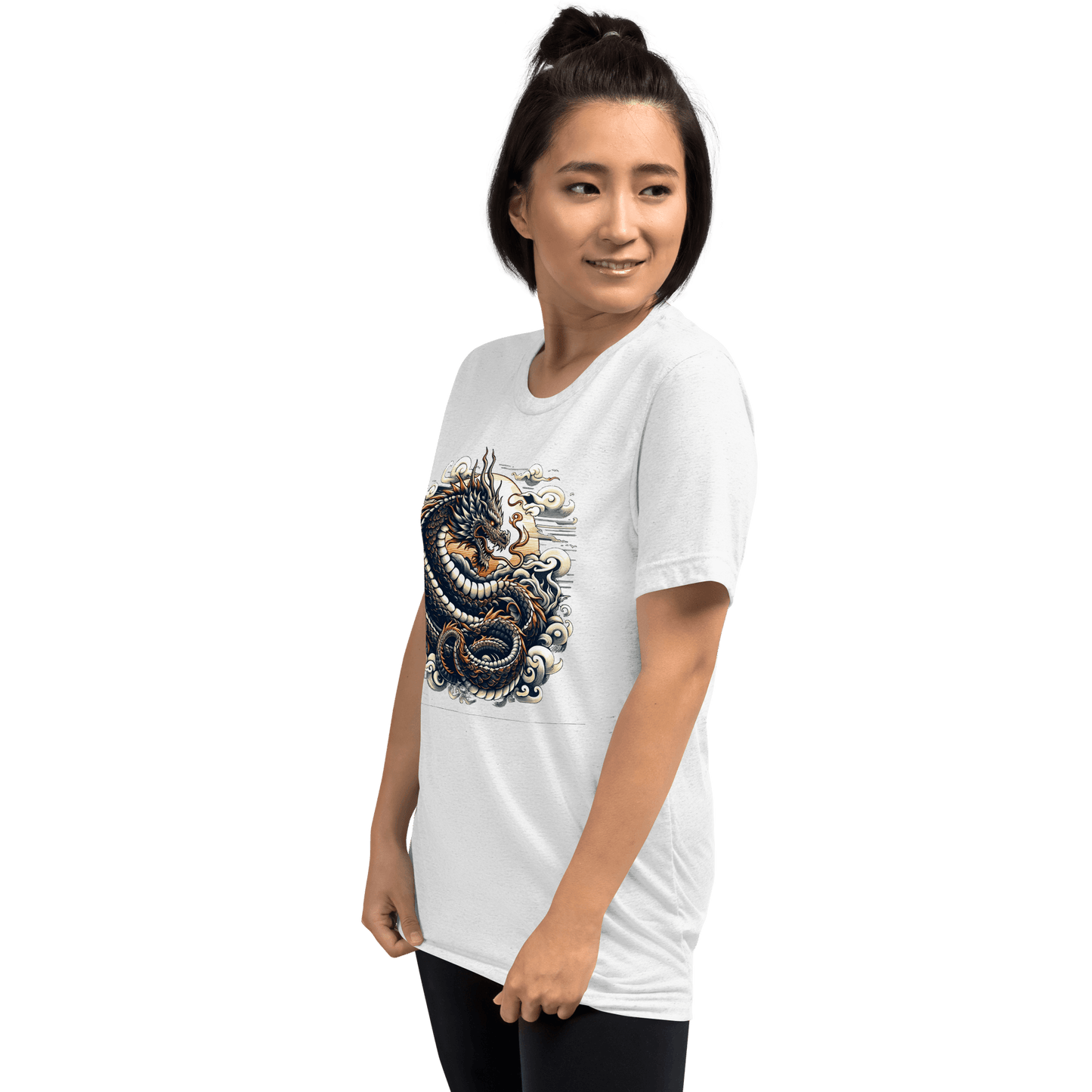 Kurzärmeliges Tri Blend T-Shirt "Drache" - Artexio