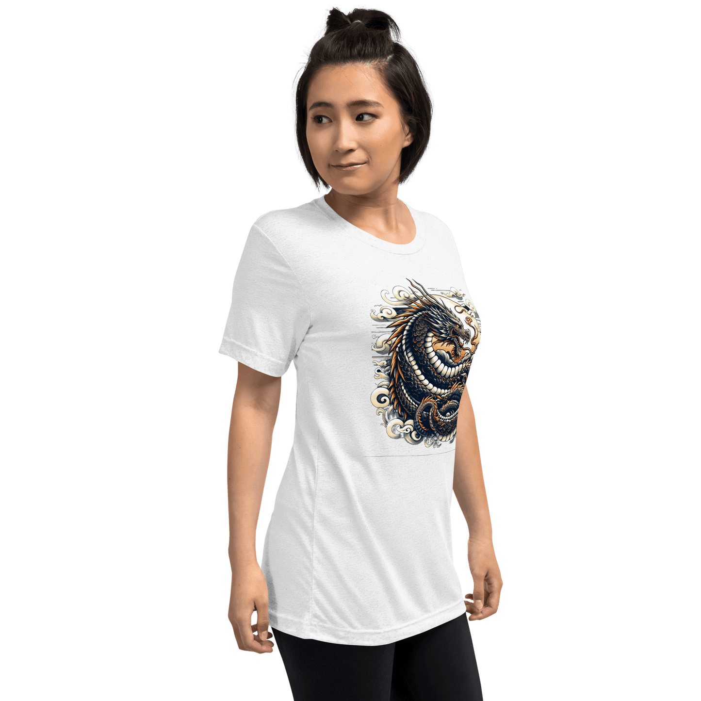 Kurzärmeliges Tri Blend T-Shirt "Drache" - Artexio