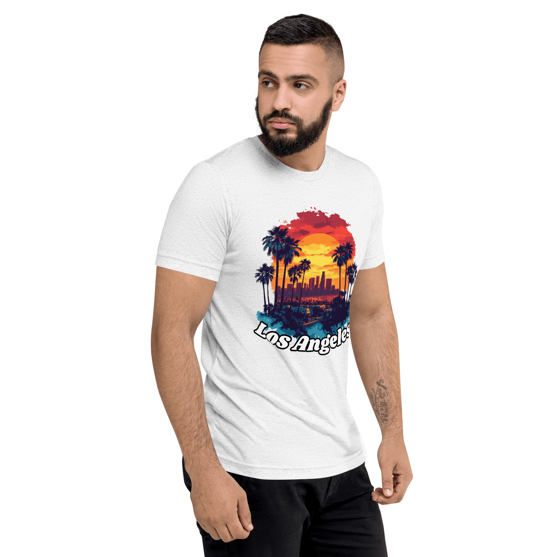 Kurzärmeliges Tri-Blend T-Shirt "Los Angeles" - Artexio