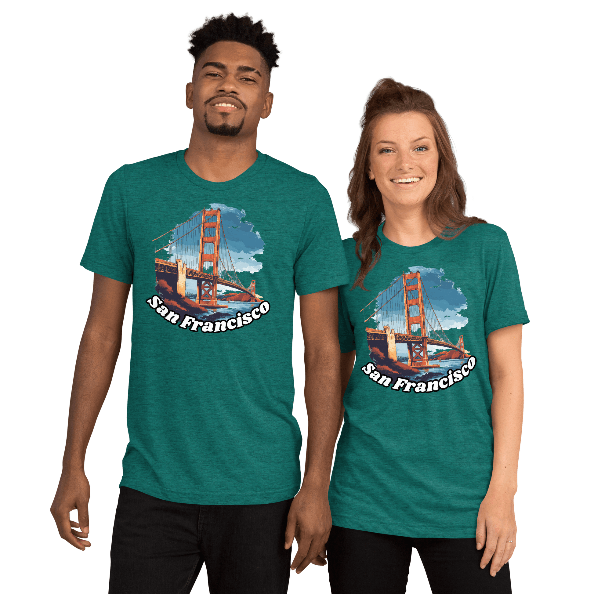 Kurzärmeliges Tri-Blend T-Shirt "San Francisco" - Artexio