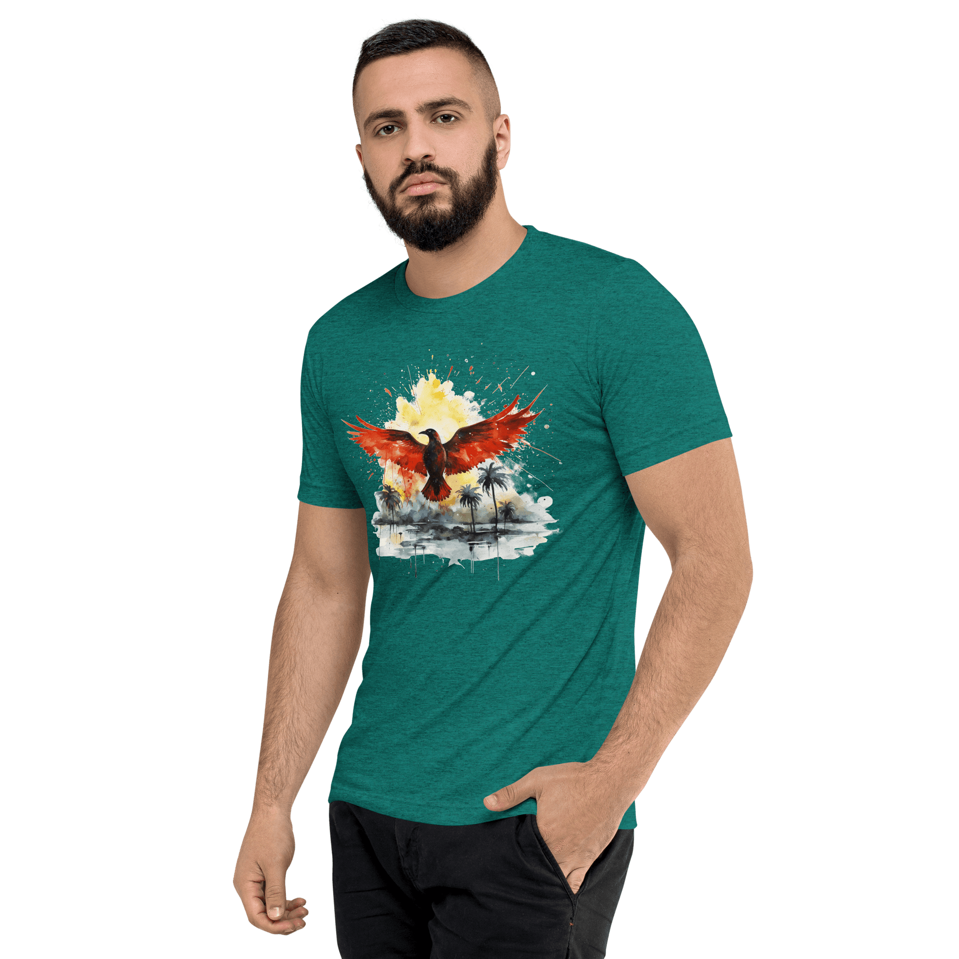 Kurzärmeliges Tri Blend T-Shirt "Firebird" - Artexio