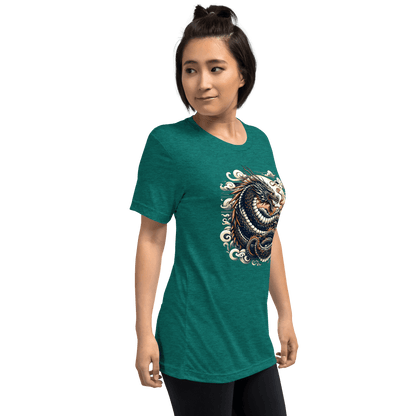 Kurzärmeliges Tri Blend T-Shirt "Drache" - Artexio