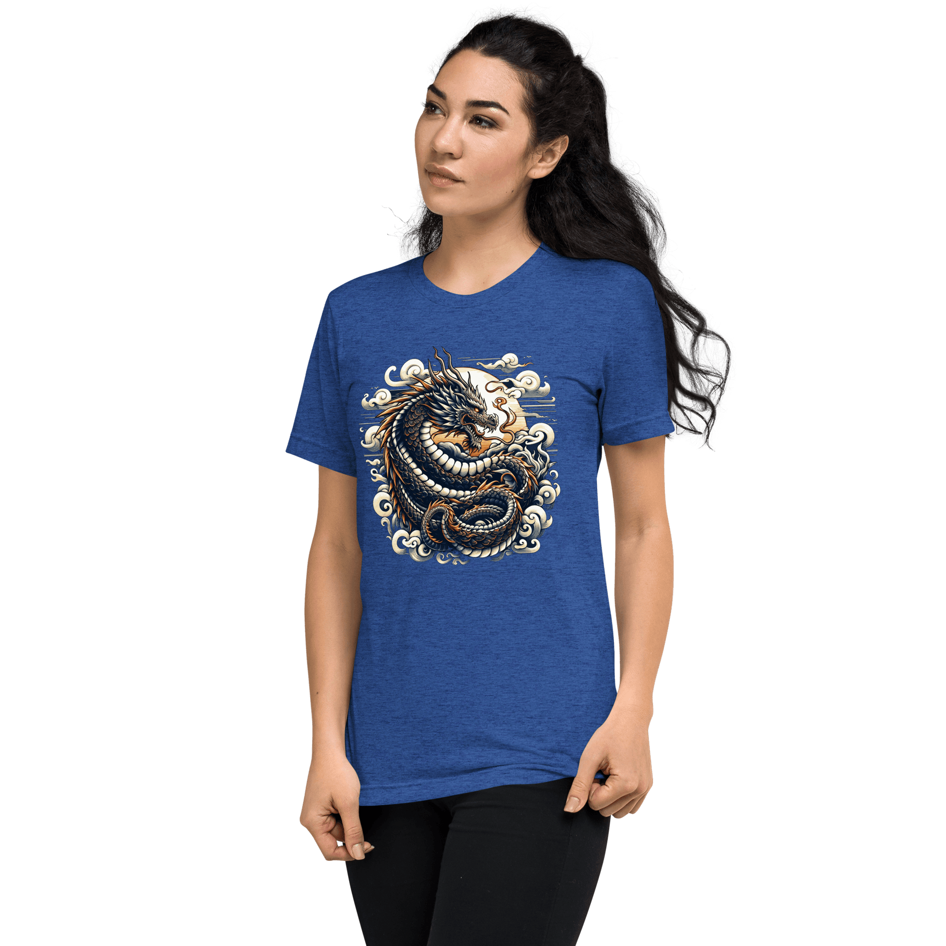 Kurzärmeliges Tri Blend T-Shirt "Drache" - Artexio