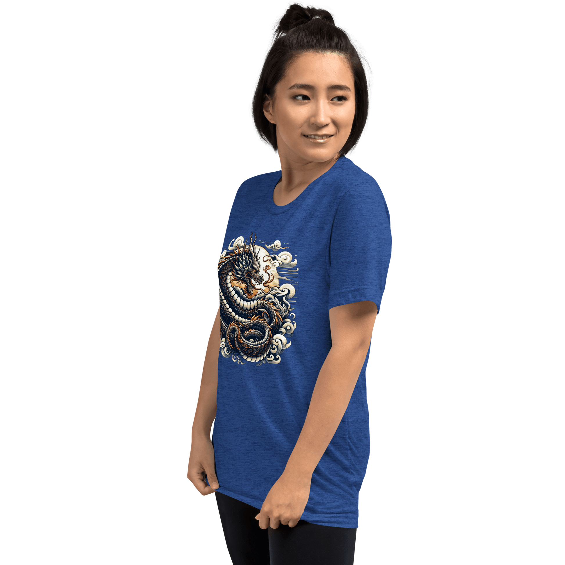 Kurzärmeliges Tri Blend T-Shirt "Drache" - Artexio