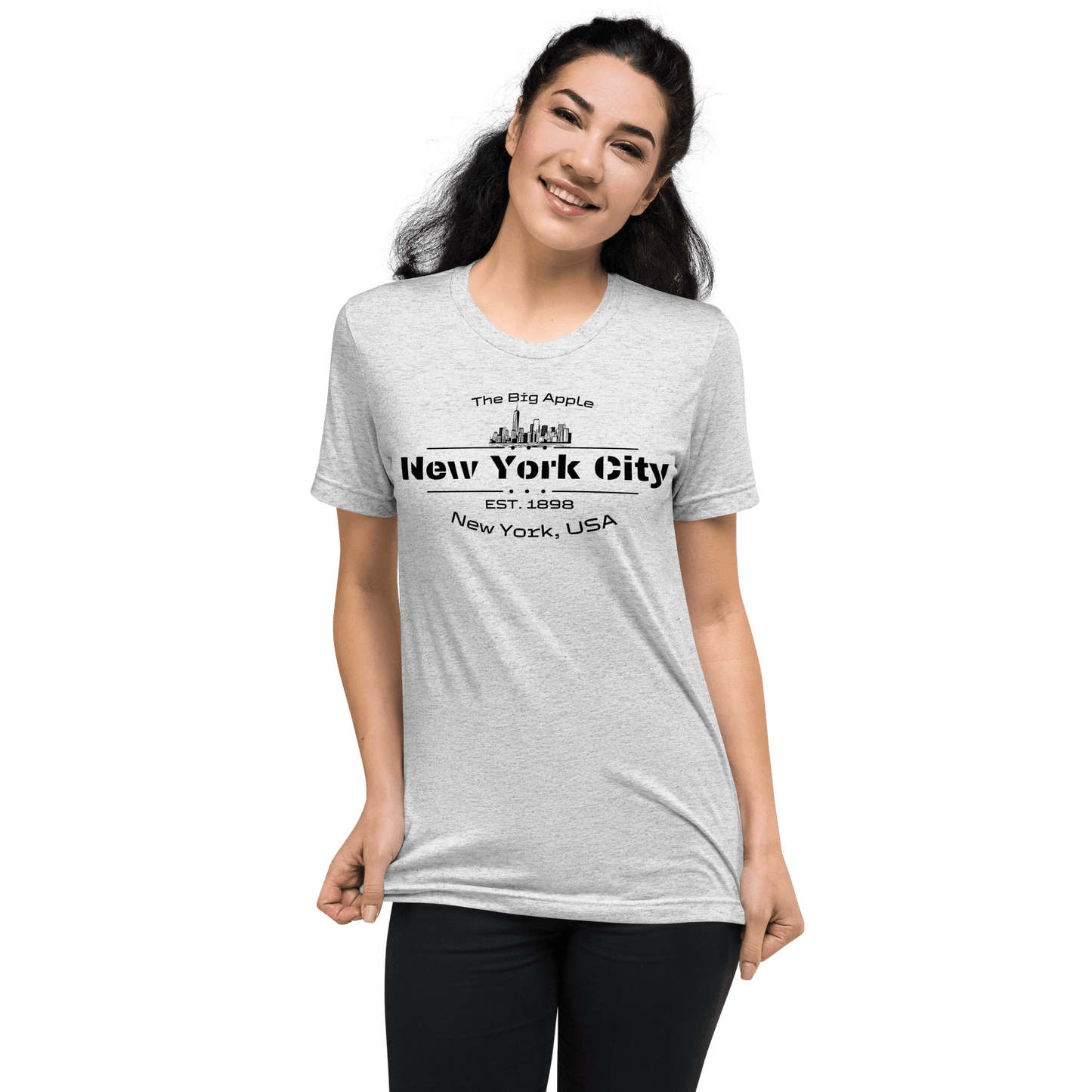 Kurzärmeliges Tri Blend T-Shirt "New York City" - Artexio