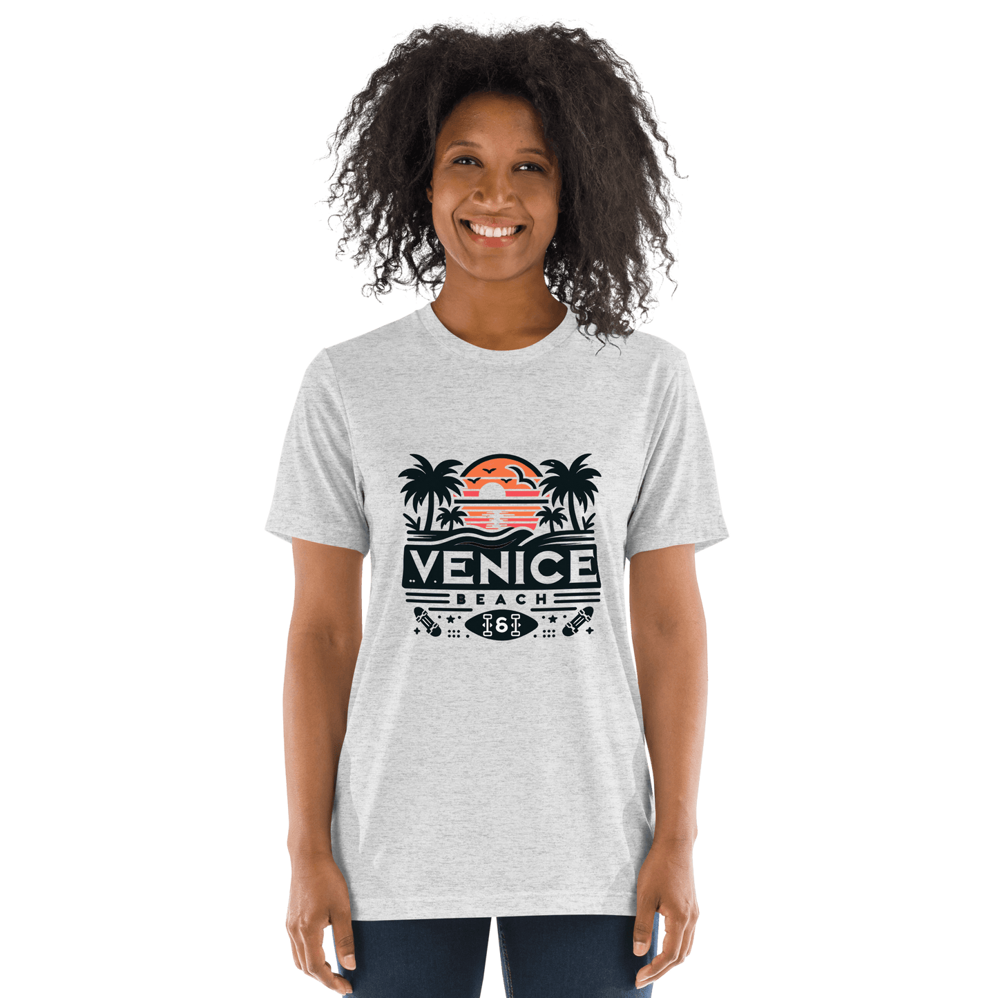 Kurzärmeliges Tri Blend T-Shirt "Venice Beach" - Artexio