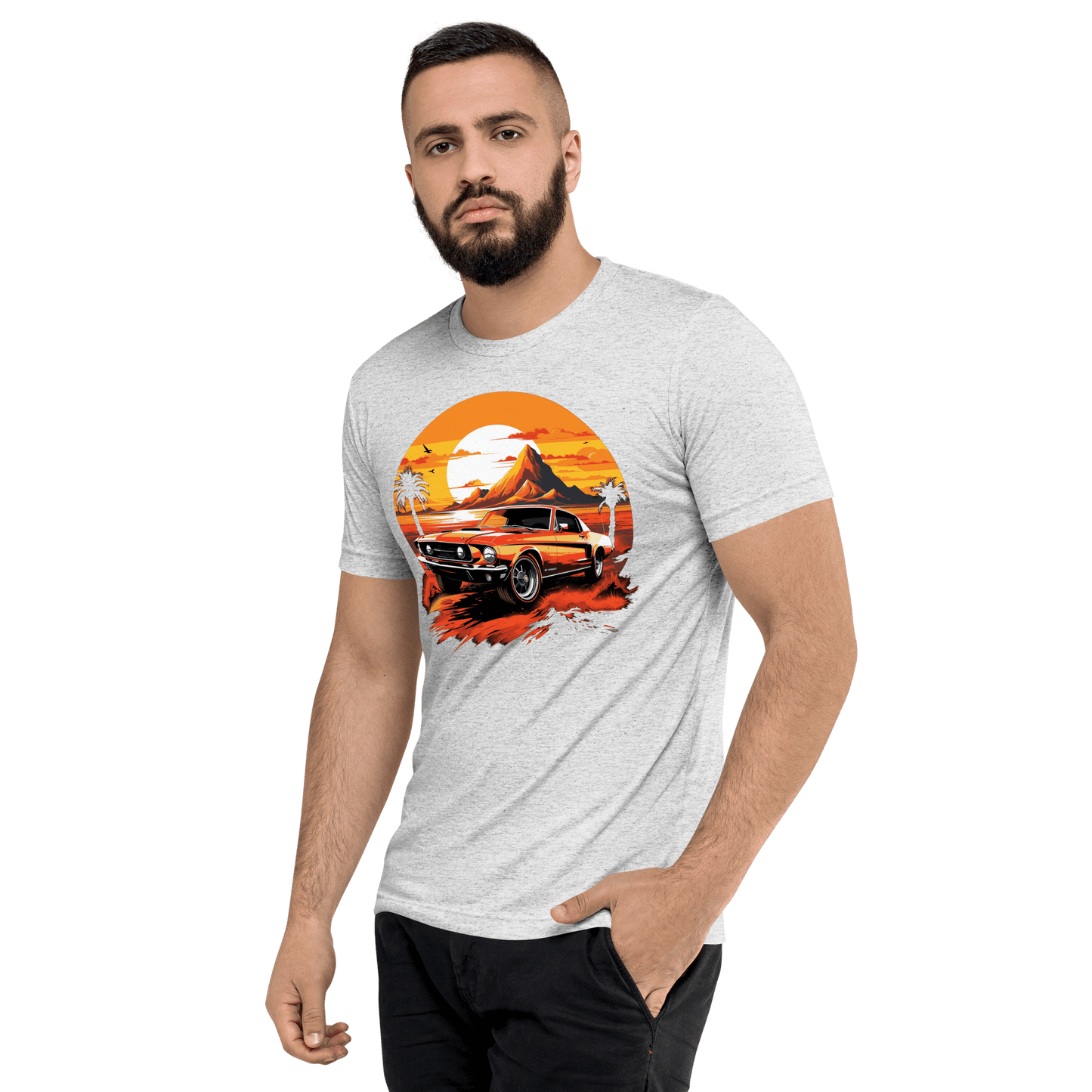 Short-sleeved tri-blend T-shirt "Ford Mustang"