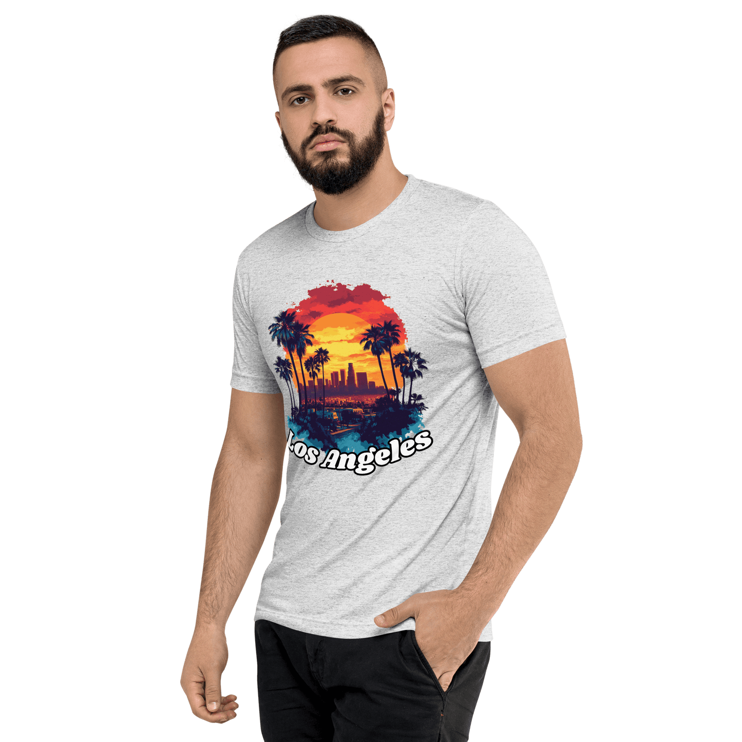 Kurzärmeliges Tri-Blend T-Shirt "Los Angeles" - Artexio