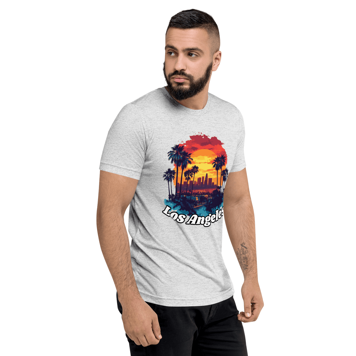 Kurzärmeliges Tri-Blend T-Shirt "Los Angeles" - Artexio