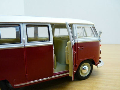 Welly VW T1 Bus 1962 - Red/White 1:24 Modell
