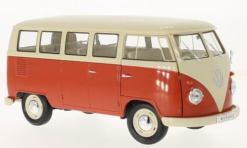 Welly VW T1 Bus - Beige/Light Red 1963 1:18 Model | Artexio