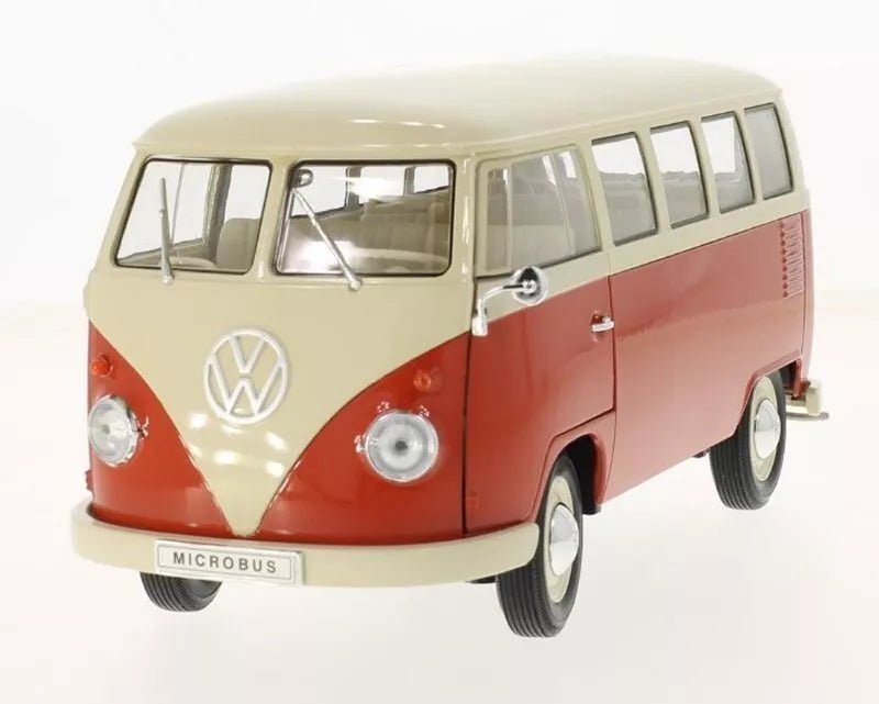 Welly VW T1 Bus - Beige/Light Red 1963 1:18 Model