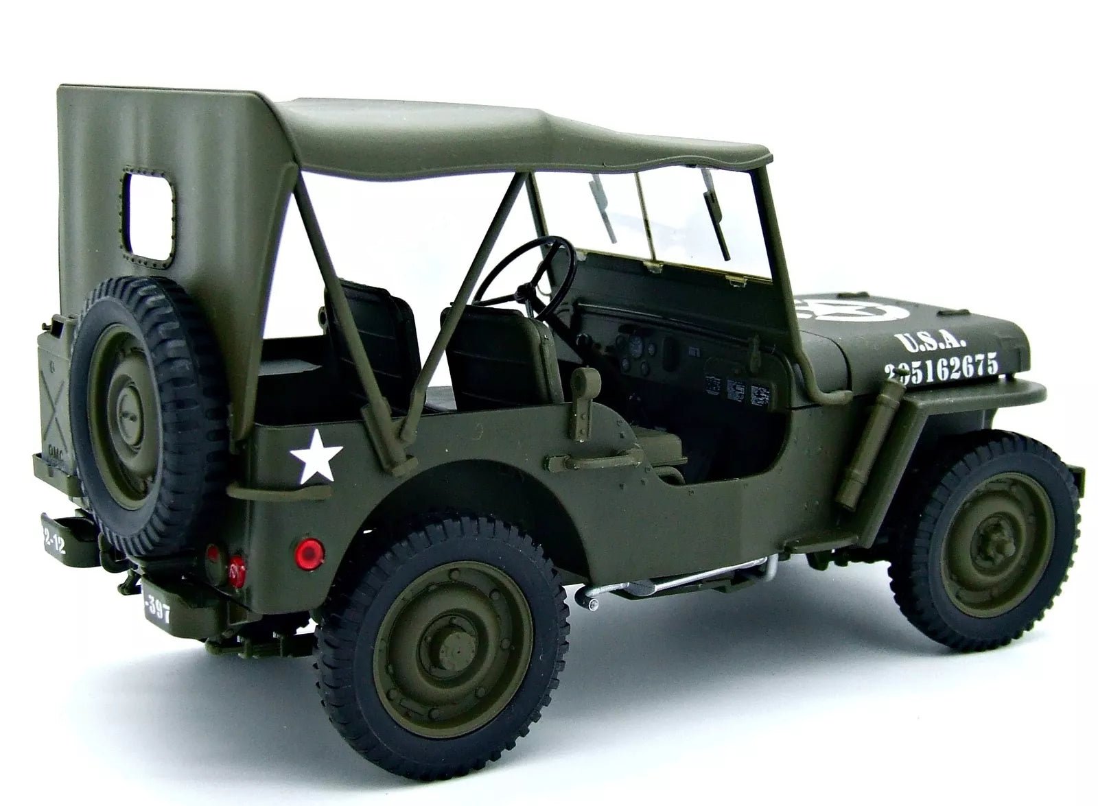 Welly Willys Jeep U.S. Army with Soft Top - Green 1:18 Modell - Artexio