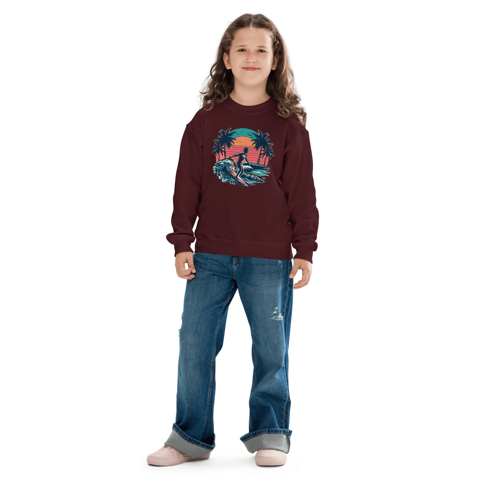 Sweatshirt mit Rundhalsausschnitt für Jugendliche "Surfing" - Artexio