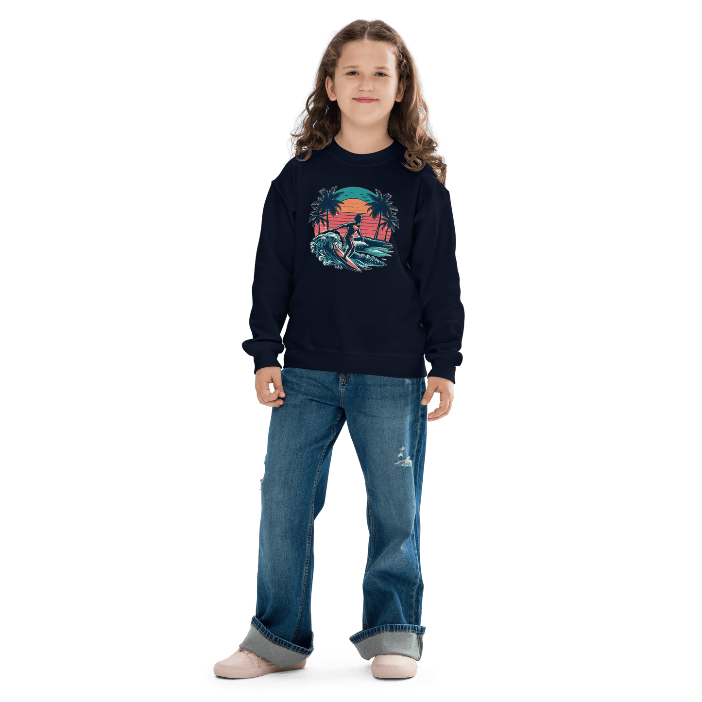 Sweatshirt mit Rundhalsausschnitt für Jugendliche "Surfing" - Artexio