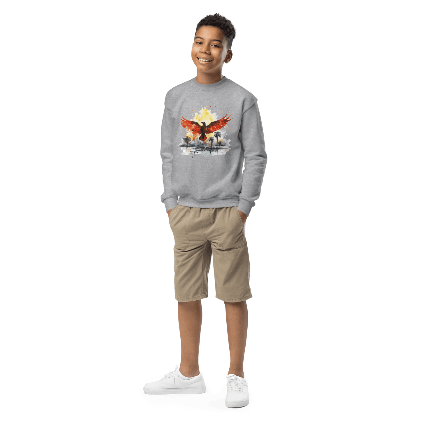 Sweatshirt mit Rundhalsausschnitt für Jugendliche "Firebird" - Artexio