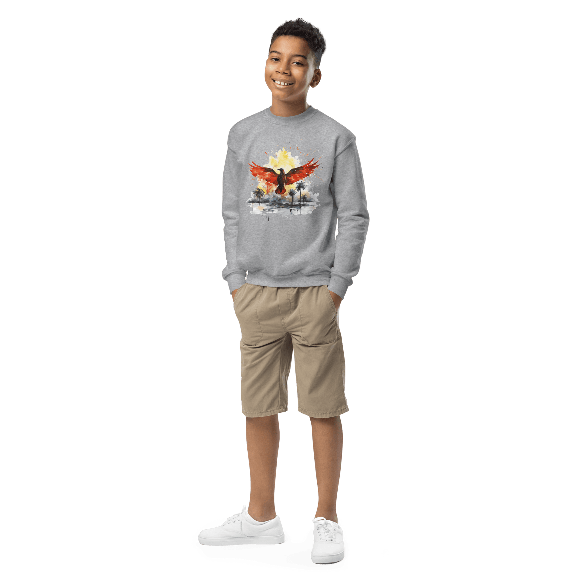 Sweatshirt mit Rundhalsausschnitt für Jugendliche "Firebird" - Artexio