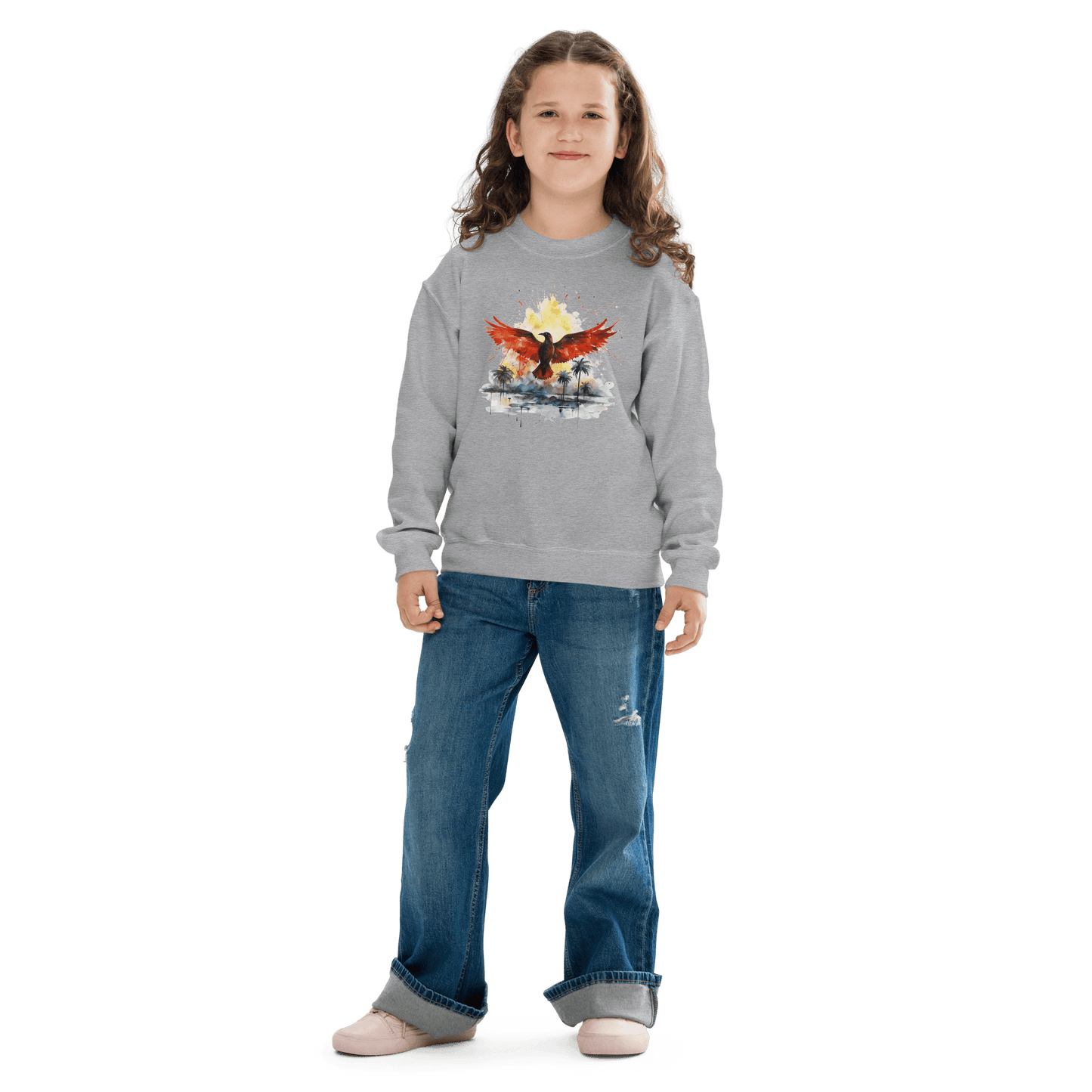 Sweatshirt mit Rundhalsausschnitt für Jugendliche "Firebird" - Artexio