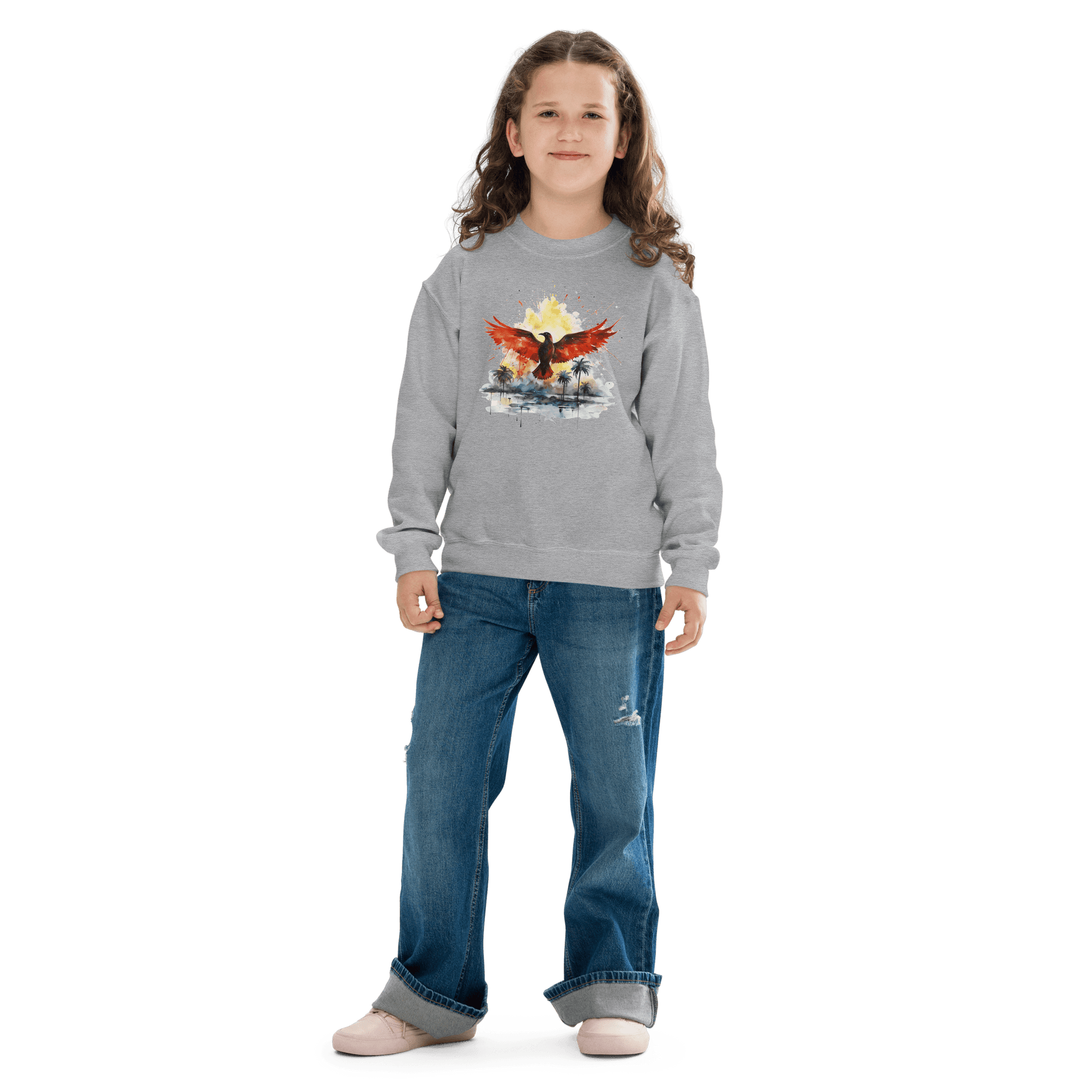 Sweatshirt mit Rundhalsausschnitt für Jugendliche "Firebird" - Artexio