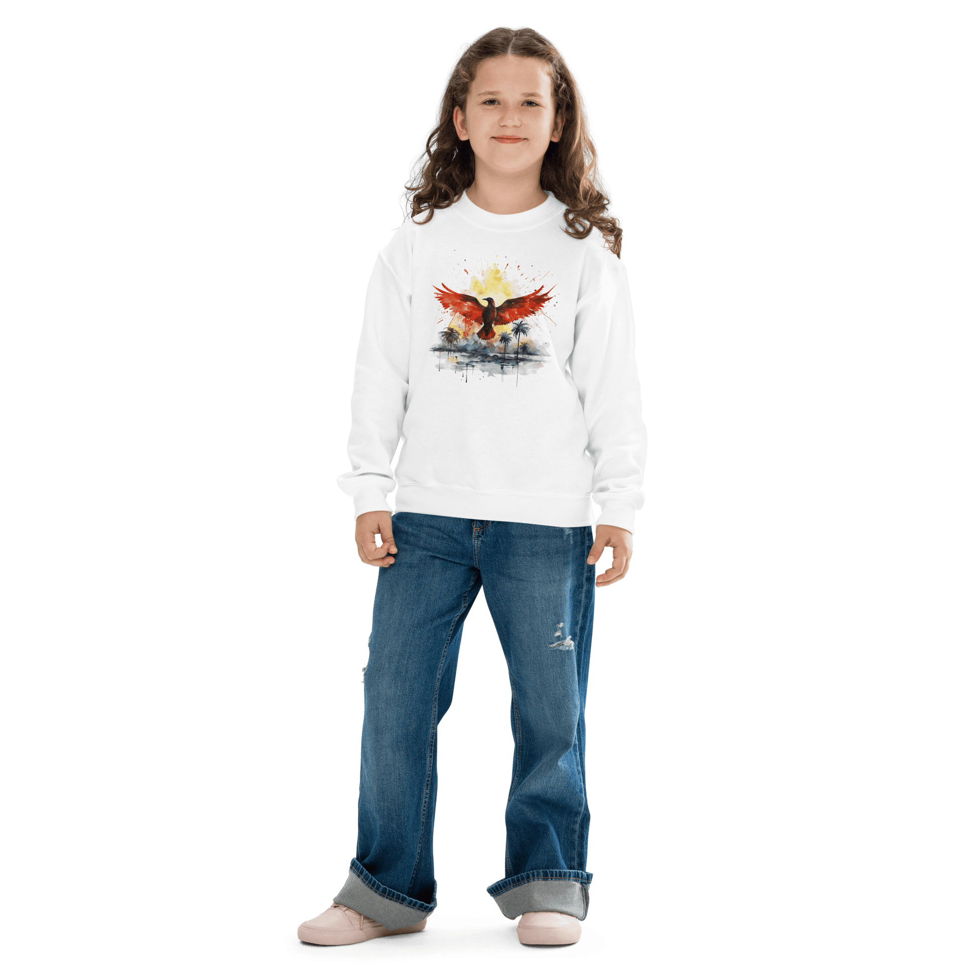 Sweatshirt mit Rundhalsausschnitt für Jugendliche "Firebird" - Artexio